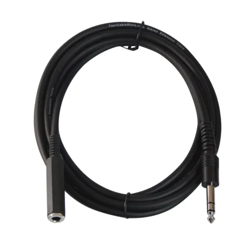 Vista 2 de Your Cable Store Cable de extensión de auriculares estéreo de 6 pies 1/4" (6,3 mm)