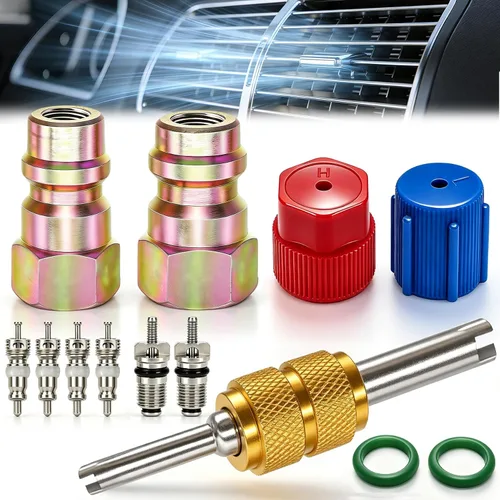 Vista 11 de Taiss Kit de accesorios de núcleo de válvula de aire acondicionado de coche, 102 Uds., con herramienta de extracción de núcleo de válvula, R12