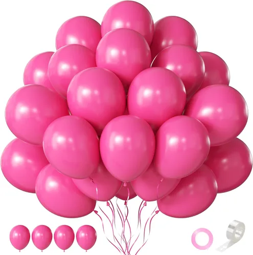 Vista 35 de Globos rosa claro, 125 piezas de diferentes tamaños de 8, 12, 10, 5 pulgadas, kit de arco de globos rosa pálido pastel para princesa, cumpleaños