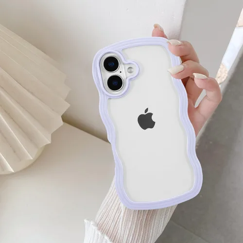 Vista 25 de QLTYPRI Funda compatible con iPhone 7/8/SE, bonita funda transparente con marco ondulado rizado para niñas y mujeres, funda protectora de TPU