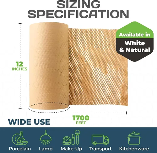 Vista 2 de HexcelPack HexaFil Papel de Embalaje de Panal de Abeja - Ecológico, Relleno Sostenible para Envío y Mudanza, Material de Embalaje Acolchado en Caja