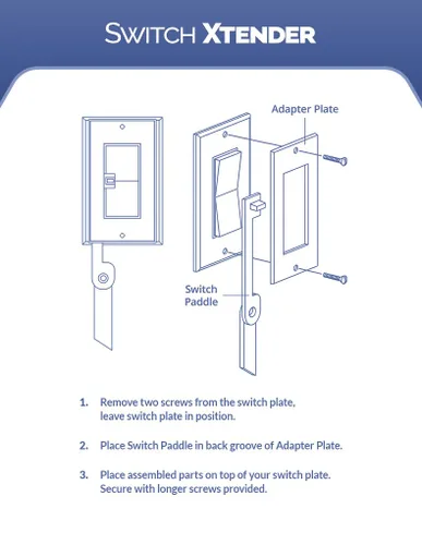 Vista 4 de Extensor de interruptor de luz Decora para niños, paquete de 2