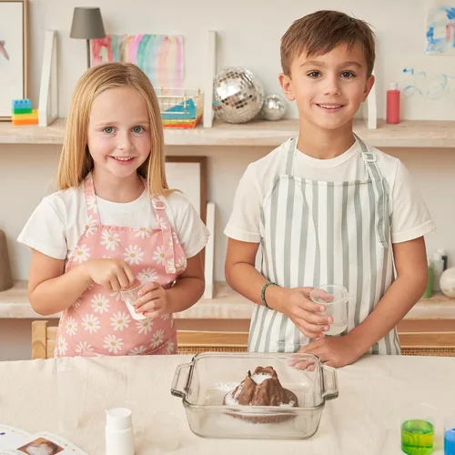 Vista 6 de ZICOTO Delantal para Niños para Niñas y Niños - Delantal de Niño Pequeño con Bolsillo para Cocinar, Hornear y Manualidades - Regalo de Navidad