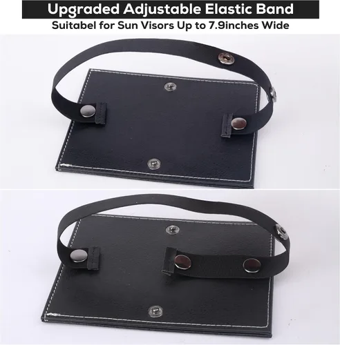 Vista 3 de Temlum Soporte para fotos de automóvil, 3.5 x 5 pulgadas, marco de fotos de cuero artificial para visera, soporte de fotos de automóvil, accesorios