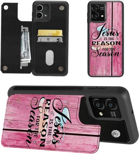 Vista 25 de Funda tipo cartera para Moto G Stylus 5G 2023 con soporte para tarjetas, bloqueo RFID, piel sintética, función atril, cierre magnético, funda