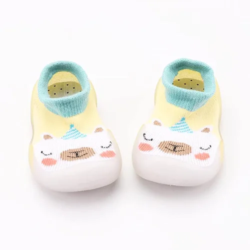 Vista 2 de Calcetín antideslizante con suela suave y suela de goma calcetines para niños dibujos animados para niños pequeños primeros caminantes