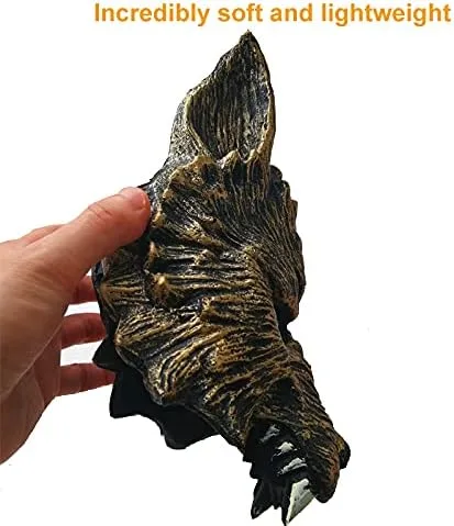 Vista 5 de Alodidae Máscara de lobo, máscaras de cabeza de animal para adulto, máscara de hombre lobo aterradora para festival, cosplay, disfraz de Halloween