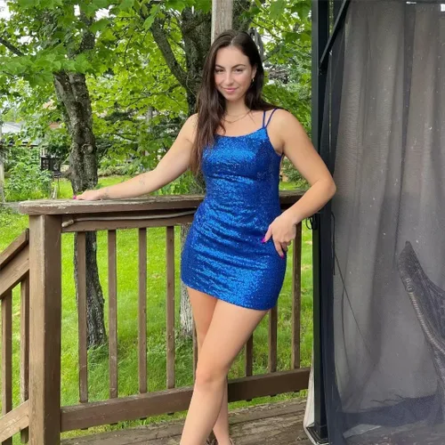 Vista 5 de Wchecalino - Vestido corto de cóctel con tirantes delgados y lentejuelas para fiesta de exalumnos, ajustado, brillante, vestido corto de cóctel
