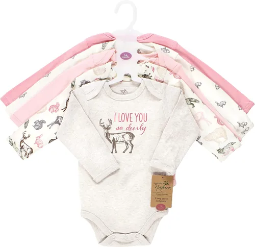 Vista 2 de Touched by Nature baby-girls Organic Cotton Long-sleeve Bodysuits