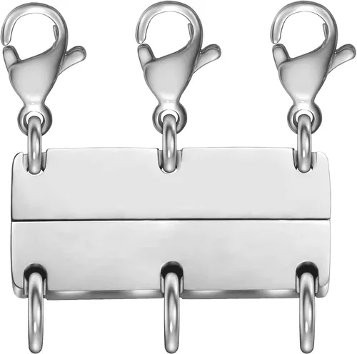 Vista 10 de OHINGLT Cierre de collar en capas de oro y plata de 18 quilates separador para capas, múltiples cierres de joyería y cierres para mujer