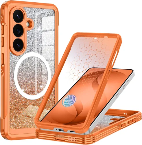 Vista 31 de Hekodonk Funda magnética para Galaxy A17 5G, [compatible con Magsafe] [Protector de pantalla de vidrio templado integrado] [tarjeta con purpurina]