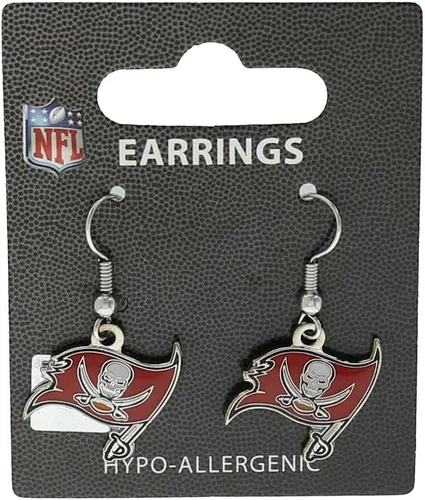 Vista 7 de aminco NFL - Aretes colgantes con logotipo de la NFL para mujer