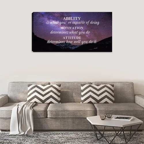 Vista 6 de Unbruvo Arte de pared motivacional para oficina, lienzo grande de 40 x 20 pulgadas con citas inspiradoras, impresiones de actitud motivacional