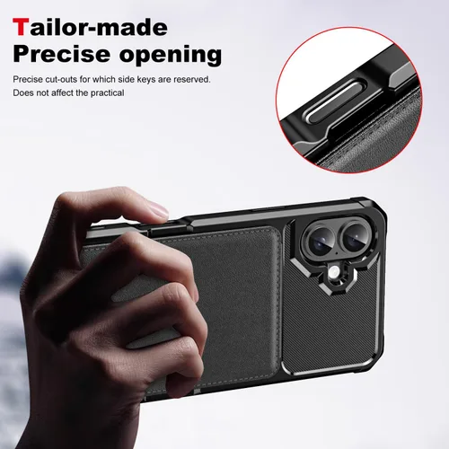 Vista 4 de Dteck Funda para iPhone 16 de 6.1 pulgadas 2024, funda de piel sintética con cierre de botón magnético, ranuras para tarjetas de crédito, función