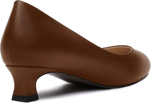 Vista 5 de Zapatos de tacón bajo con punta redonda para mujer, sin cordones, mate, 1.5 pulgadas