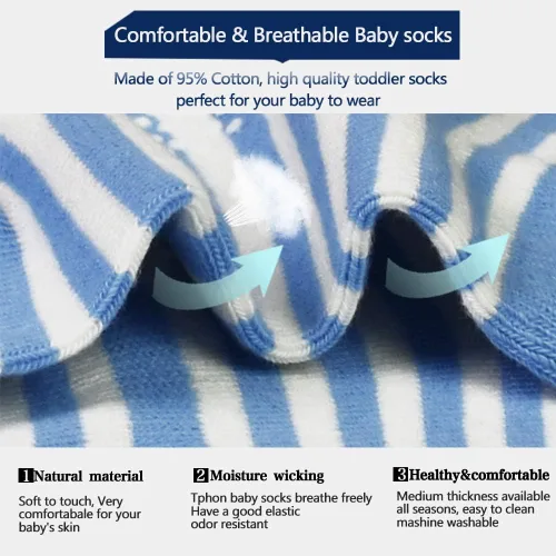 Vista 7 de Tphon Calcetines antideslizantes para niños pequeños con agarre, 12 pares de calcetines antideslizantes para niños y niñas de 1 a 7 años