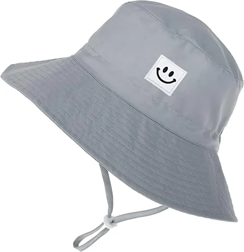 Vista 4 de 55cube Sombrero de sol para niños pequeños, sombrero de pescador de playa para niñas y niños pequeños