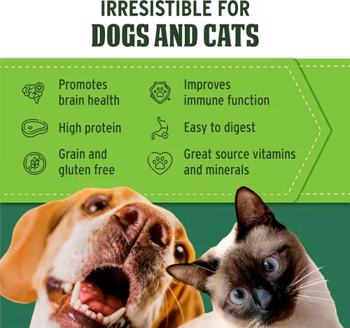 Vista 4 de Nutri Bites Golosinas de hígado de res liofilizado para perros y gatos Golosinas saludables para entrenamiento de mascotas o complemento de comida