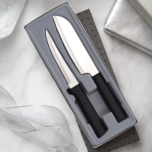 Vista 5 de Rada Cutlery Juego de regalo de dos piezas de acero inoxidable Cook's Choice de resina de acero, 2, mango negro