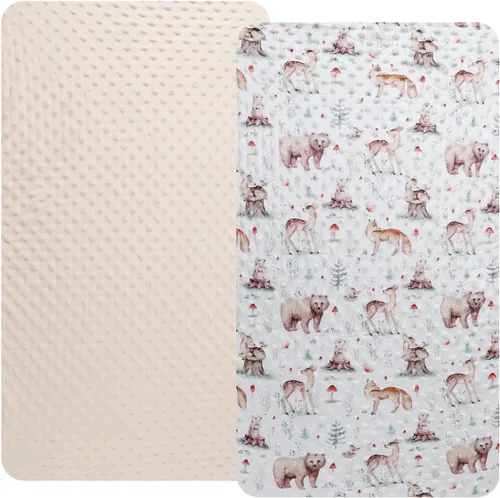 Vista 12 de Dot - Juego de sábanas para moisés, paquete de 2 sábanas elásticas ajustables para cuna, ultra suaves, ajuste universal, almohadilla rectangular