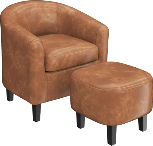 Vista 10 de Yaheetech Silla de Terciopelo Barril, Silla Decorativa Tapizada de Club, Silla Redonda con Cojín Suave para Sala de Estar, Dormitorio, Sala