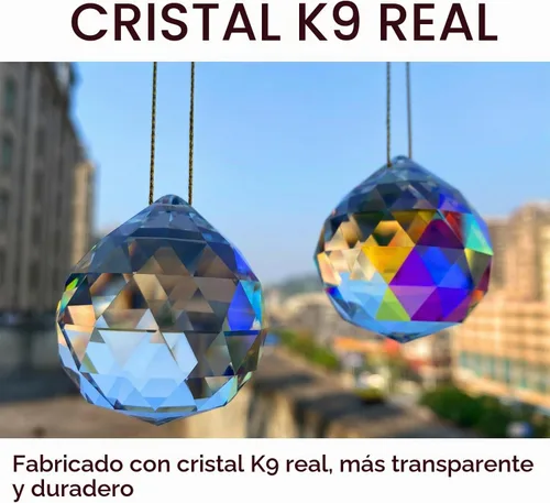 Vista 2 de STINO - 2 piezas prismas atrapasoles de bola de cristal de 4cm, atrapasoles colgantes con prisma de vidrio, creador de arcoíris para ventanas