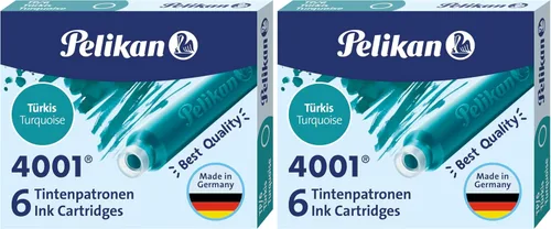 Vista 4 de Pelikan Cartucho de Pluma Estilográfica 4001 Azul Turquesa Tp/6