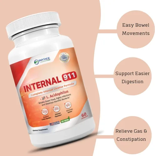 Vista 4 de Internal 911 - Suplemento desintoxicante de limpieza de colon, limpiador laxante natural que elimina toxinas para una mejor digestión y piel
