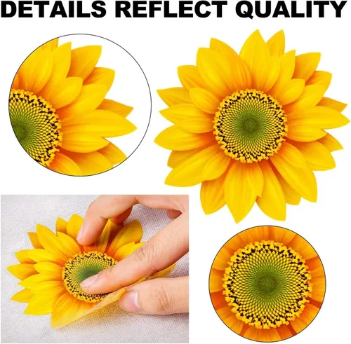 Vista 5 de 100 calcomanías de pared para ventana de girasol con mariposa 3D, decoración de vinilo de 1 a 4 pulgadas, calcomanías autoadhesivas de girasol