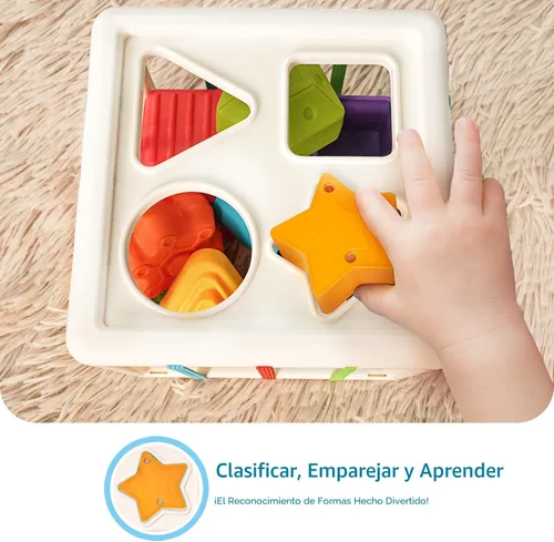 Vista 5 de LiKee Juguetes Montessori para niños de 1 año y más, clasificador de formas,10 bloques para el desarrollo sensorial y las habilidad motoras finas