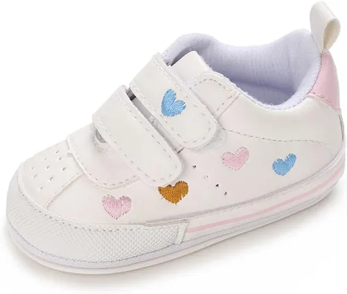 Vista 5 de Clowora Zapatos para bebés niños y niñas, suela de goma antideslizante, zapatos de cuna para recién nacidos, mocasines planos.