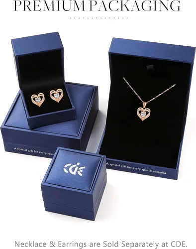 Vista 7 de CDE Collares de corazón para mujer, plata esterlina 925, dije de piedra natal, aniversario, cumpleaños, Navidad, día de San Valentín, joyería
