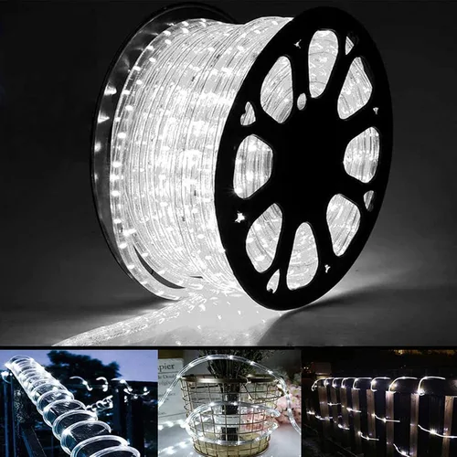 Vista 15 de Serie de luces LED de 50 pies con 360 luces LED, tubo flexible conectable con 8 modos, iluminación LED a prueba de agua para interiores