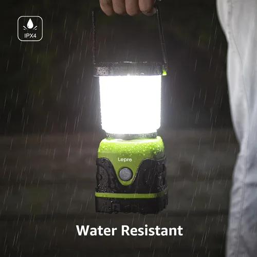 Vista 6 de Lepro Linterna LED de campamento de 1500 lúmenes, luz verde para tienda de campaña con 4 modos de luz, esenciales para camping, linterna impermeable