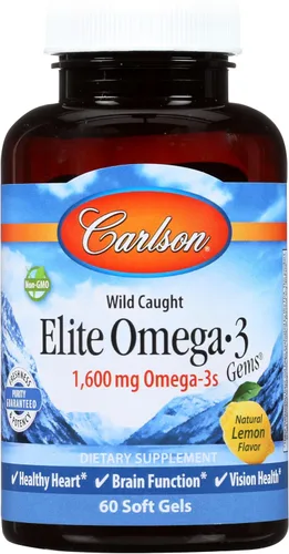 Vista 8 de Carlson Elite Omega-3 Gems, 1600 mg, de Noruega, limón, 180 cápsulas