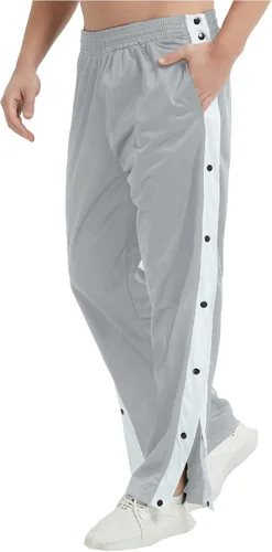 Vista 10 de THWEI Pantalones de chándal poscirugía con botón a presión para hombre Negro