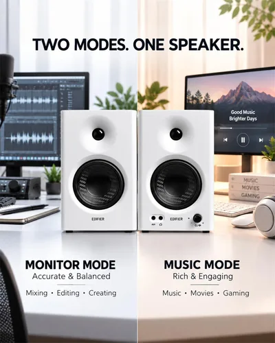 Vista 5 de Edifier MR4 - Altavoces para monitor de estudio, 42 W 4 pulgadas