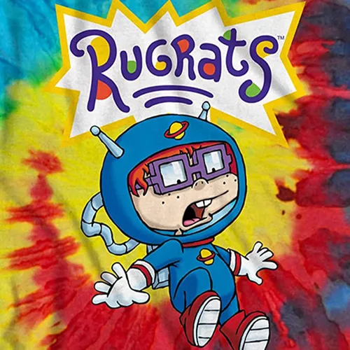 Vista 2 de Nickelodeon Camisa clásica Rewind para hombre - Rugrats, Ren & Stimpy y Hey Arnold Tie Dye