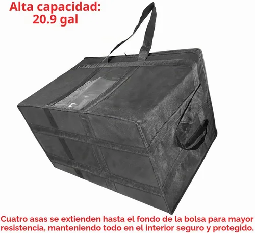 Vista 6 de Bolsas enfriadoras plegables con aislamiento y cierre de cremallera, reutilizables para mantener la comida caliente o fría