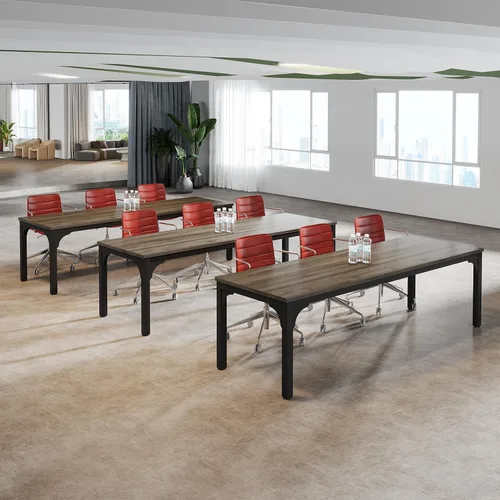 Vista 27 de Mesa de conferencias de 6.56 pies, mesa de seminario rectangular grande súper resistente para 8 personas, mesas largas de negocios, 1 unidad