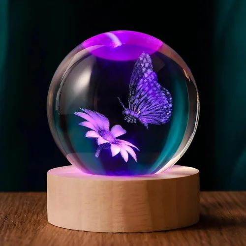 Vista 7 de Bola de Cristal 3D Axolotl de 60mm Axolotl Lámpara Nocturna de Juguete Regalos para Mujeres Esposa Novia Mamá Pareja Figura de Axolotl para Niñas