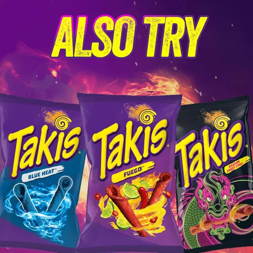 Vista 7 de Takis Intense Nacho - Bolsa tamaño Fiesta de 17 onzas, con sabor a queso, no picante, chips de tortilla enrollados