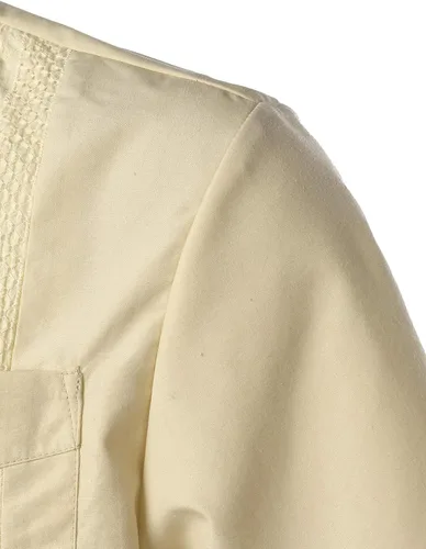 Vista 4 de VATPAVE Camisas de guayabera cubana de manga corta con botones para hombre