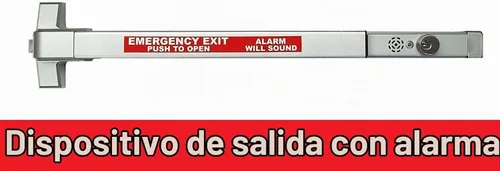 Vista 3 de Dynasty Hardware Dispositivo comercial de la salida del pánico de la barra de empuje de la puerta con aluminio rociado alarma