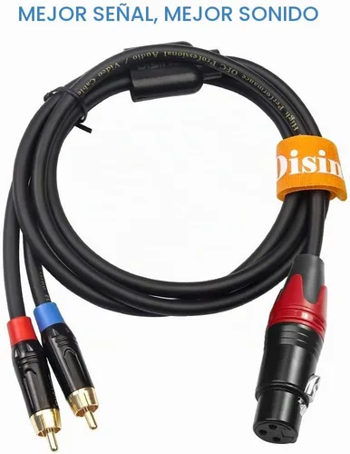 Vista 5 de Cable de parche divisor Y XLR hembra a RCA dual, cable de interconexión estéreo de audio XLR hembra a 2 conectores RCA/Phono no balanceado - 3.3
