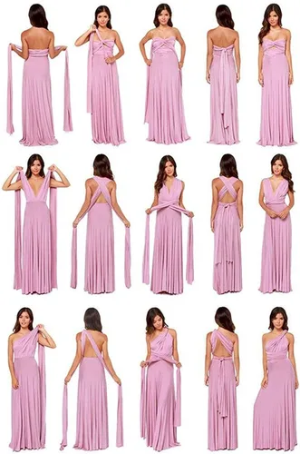 Vista 6 de Vestido de noche mil formas para mujer, vestido largo para coctel, vestido multiformas