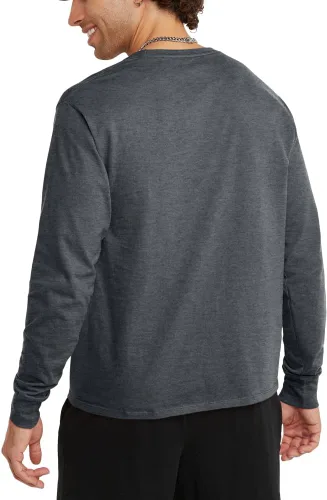 Vista 2 de Champion Camiseta para hombre, camiseta clásica de manga larga, cómoda, suave para hombre (regular o grande y alto)