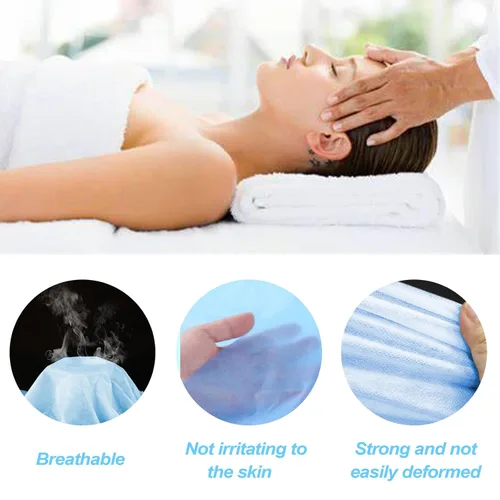 Vista 6 de 100 fundas para mesa de masaje de 31 x 71 pulgadas, impermeables, desechables, de tela no tejida, protector transpirable para terapia de masaje Azul