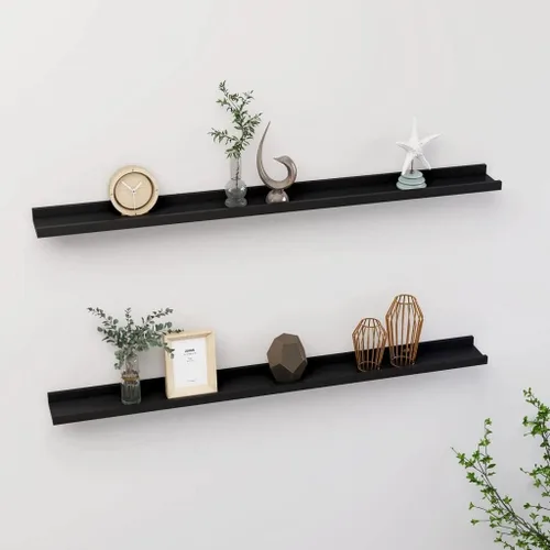 Vista 21 de Estantes de oficina, estantes de baño, estantes de almacenamiento, 4 piezas, color negro, 15.7 x 3.5 x 1.2 pulgadas, adecuados para decoración