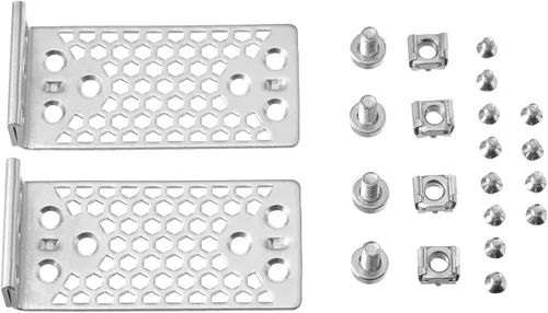 Vista 8 de MokerLink Oreja de montaje en rack de metal para interruptores de 17,3 pulgadas, compatible con interruptor de red Cisco 2960X 2960XR 3650 3850